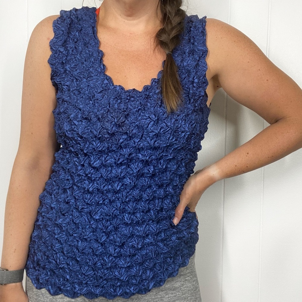90s Blue Scrunch Tank Top